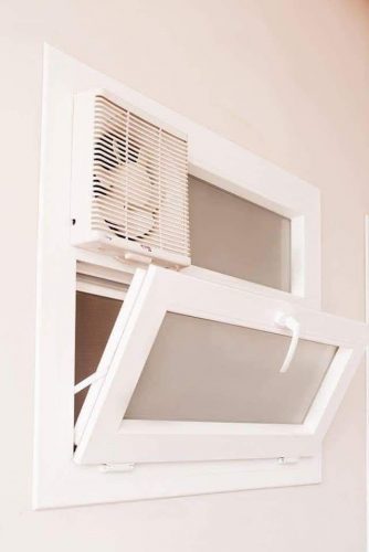 Fixed uPVC Bathroom Ventilator Window with Exhaust Fan