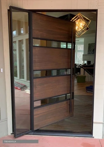 Galvanized Door  with Wooden Finish Design