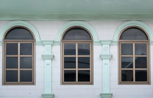 Colourful uPVC Arch Windows