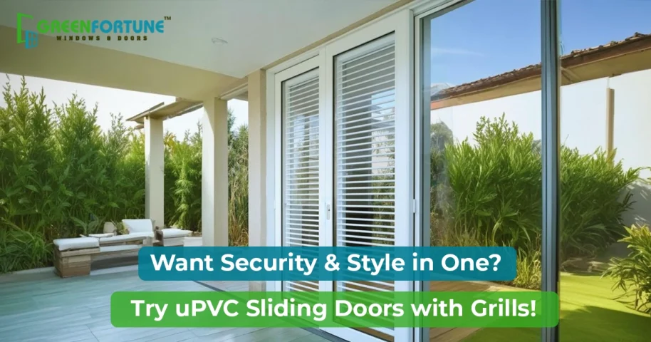 uPVC Sliding Door With Grill