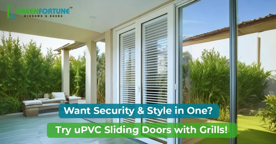 uPVC Sliding Door With Grill