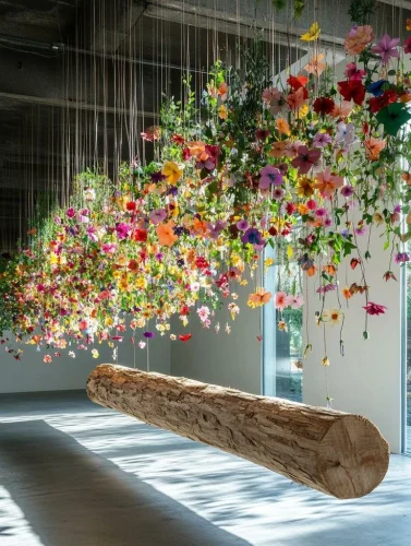 Hanging Faux Flower Garlands
