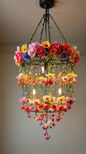 Faux Flower Chandelier