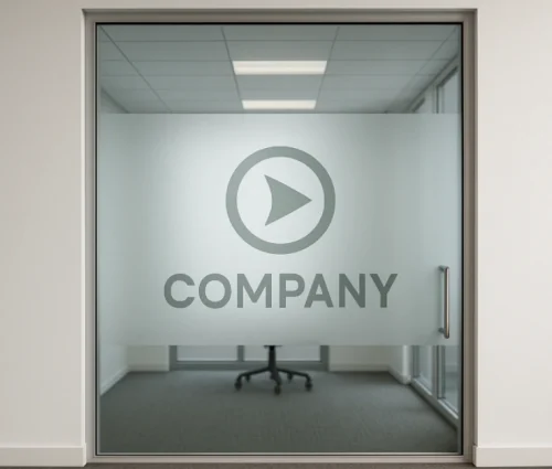 Etched Glass Door With Company Logo