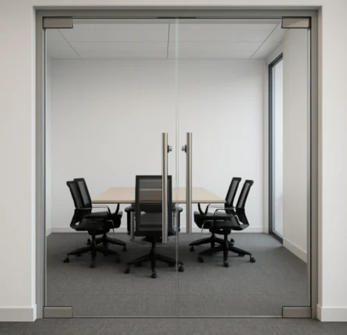 Double Frameless Glass Entrance Door