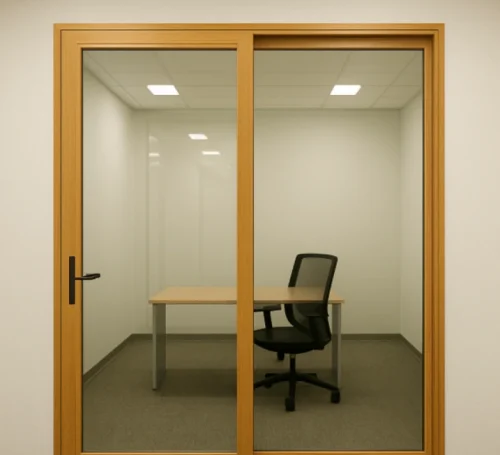 Clear Glass Door with Wooden Frame