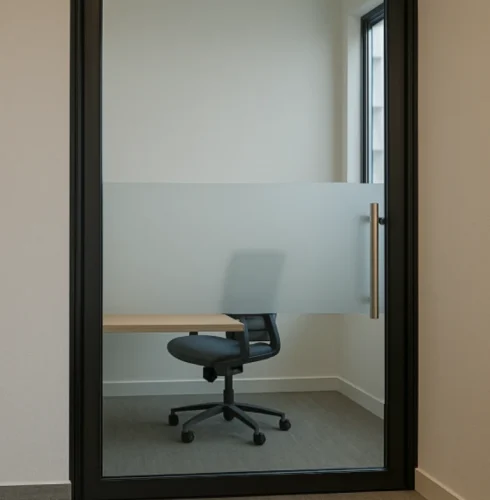 Semi-Frosted Cabin Glass Door