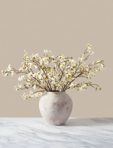 Faux Flower Stems in Vases