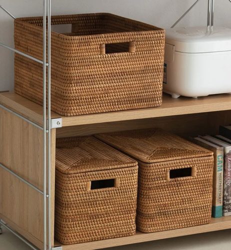 Use baskets for open shelves