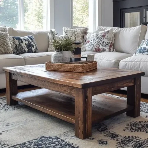 Distressed Wood Coffee Table
