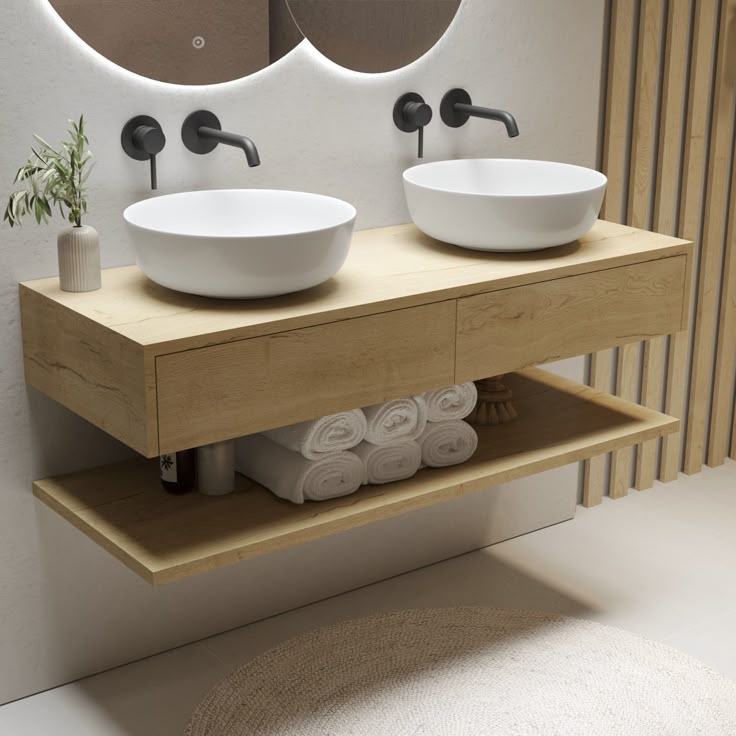 Double vanity wash basins