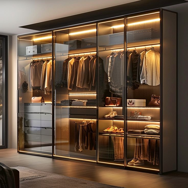 Glass Wardrobes with Backlighting