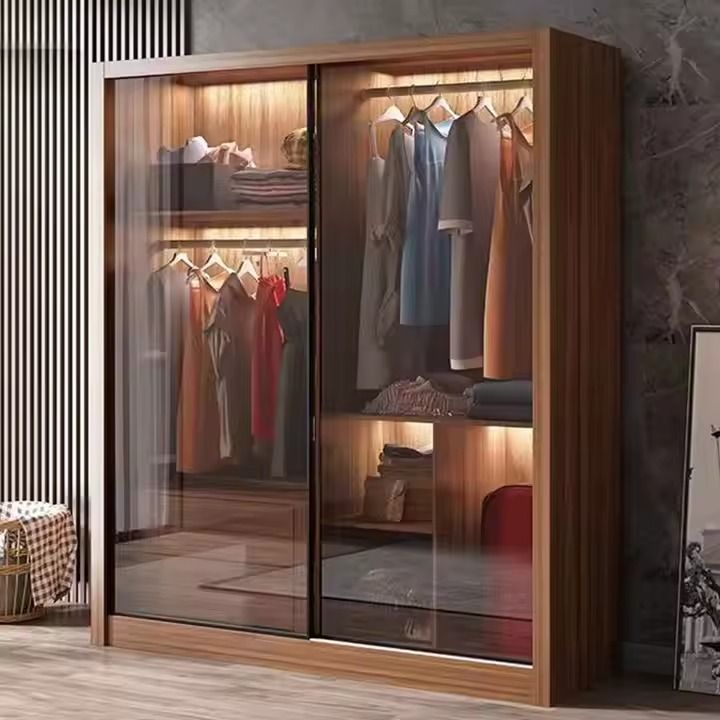 Glass Wardrobes with Wooden Frames