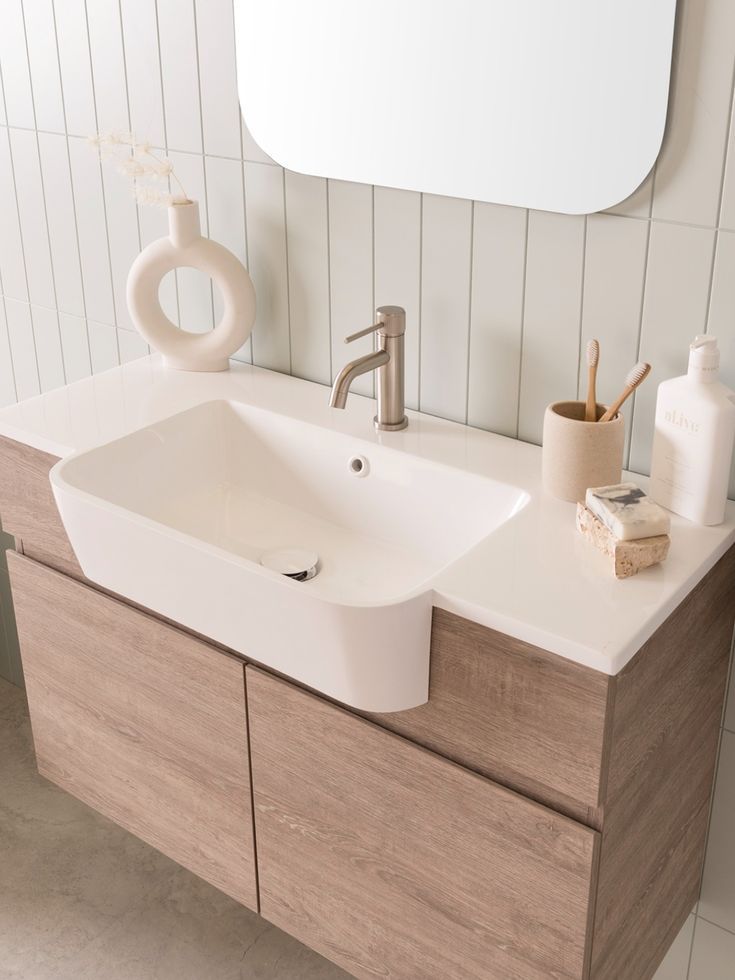 Semi-recessed wash basins