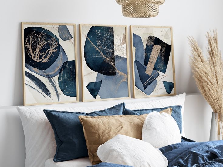 Navy Blue and Cream