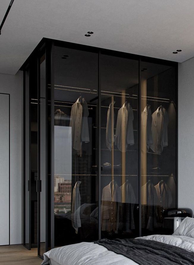 Black Framed Glass Wardrobes