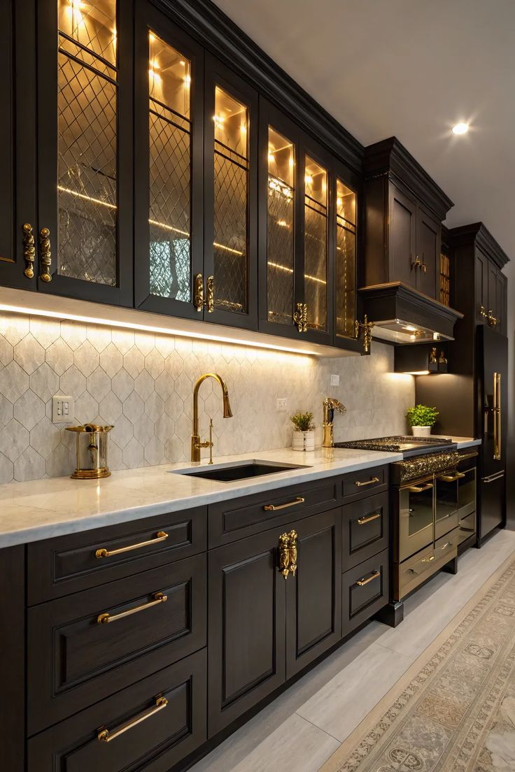 black modular kitchen designs