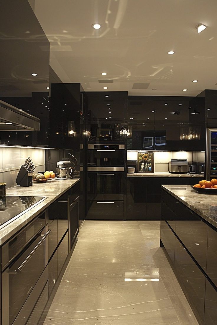 black modular kitchen designs