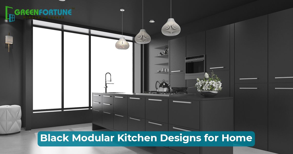 black modular kitchen designs