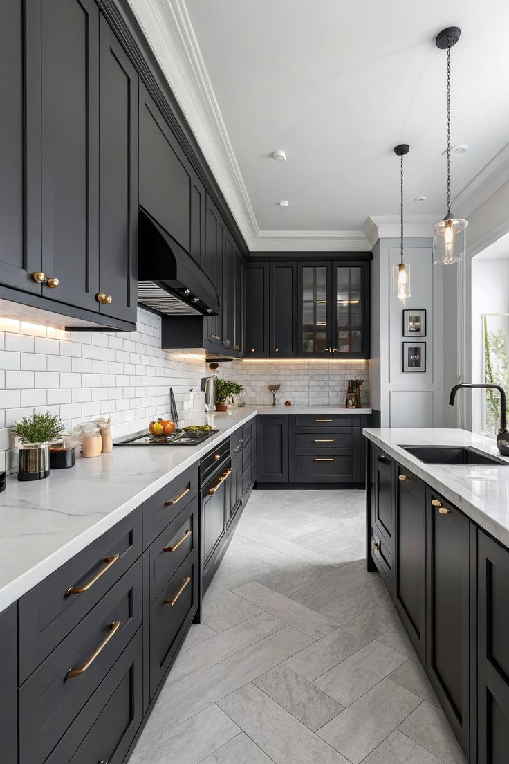 black modular kitchen designs