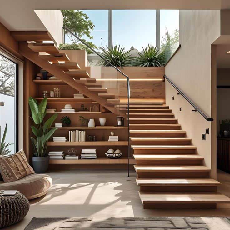 modern stair ideas for living area