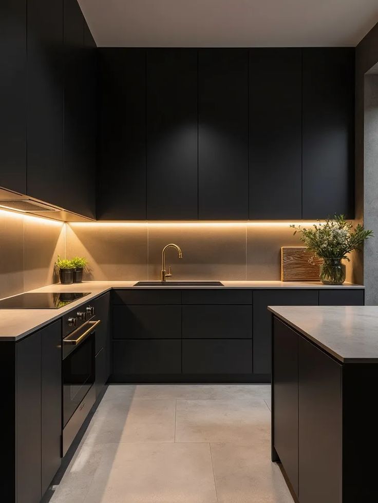 black modular kitchen designs