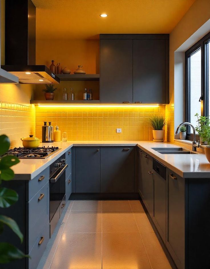 black modular kitchen designs