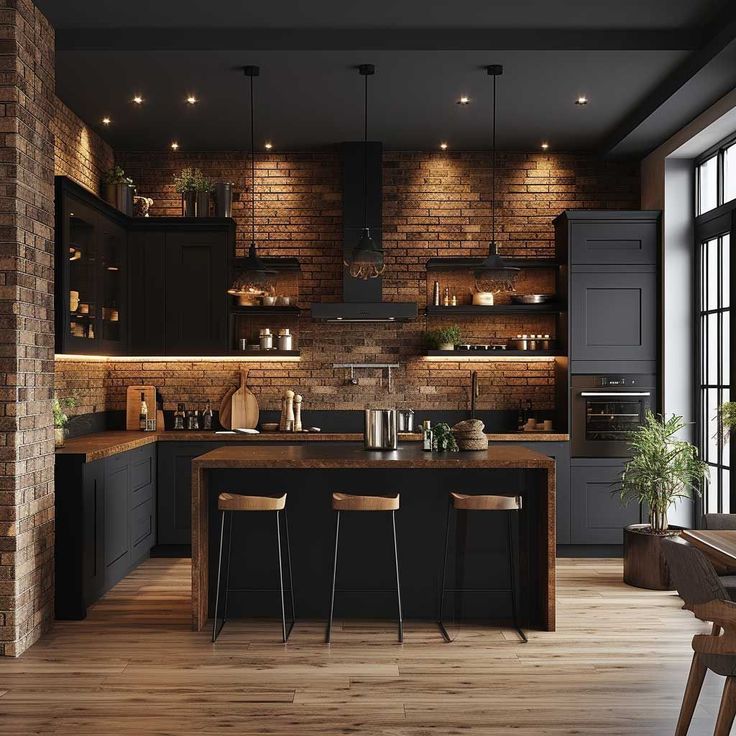 black modular kitchen designs