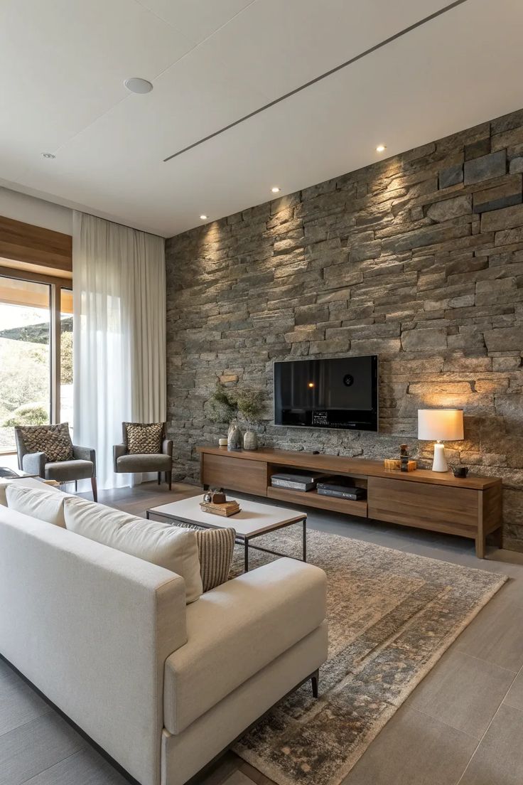 natural stone feature walls
