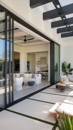 Frameless balcony glass doors
