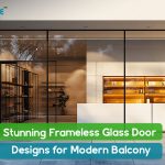 Frameless balcony glass doors