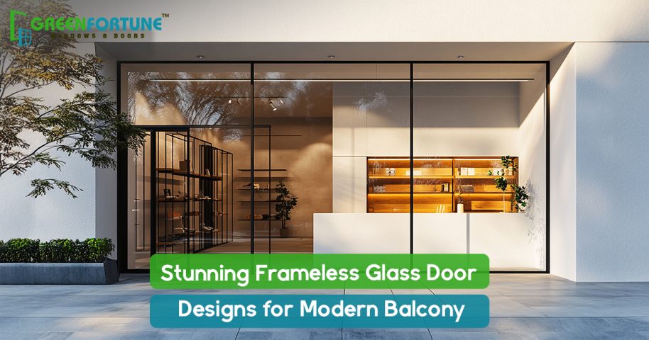 Frameless balcony glass doors
