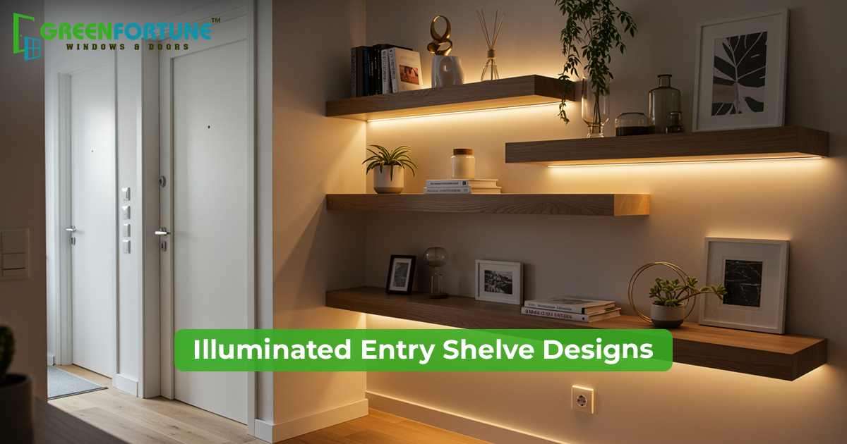 illuminated entry shelves