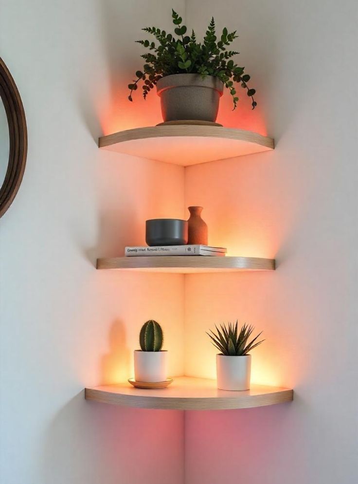 illuminated entry shelves