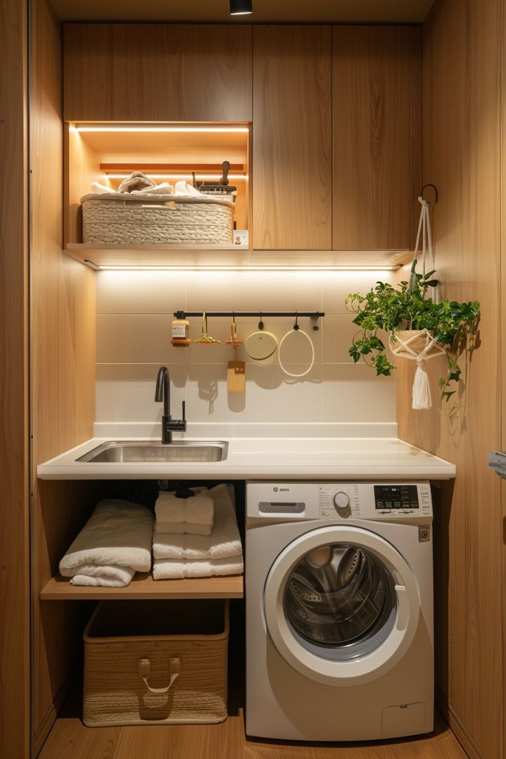 Compact laundry room design