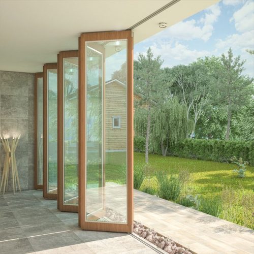 Frameless balcony glass doors