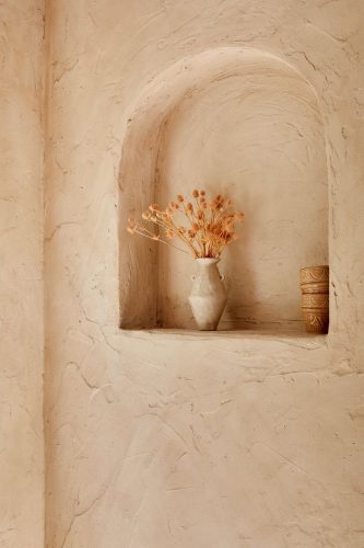 Natural clay plaster wall