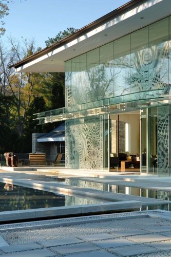 Textured Glass Partition Doors