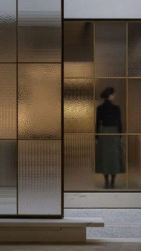 Textured Glass Partition Doors