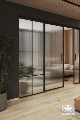 Textured Glass Partition Doors
